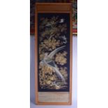A LARGE 19TH CENTURY CHINESE FRAMED SILKWORK PANEL Qing, presented to General Tsing, the silk
