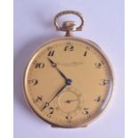 A 14CT GOLD INTERNATIONAL WATCH COMPANY POCKET WATCH with foliate engraved case. Overall 63 grams.