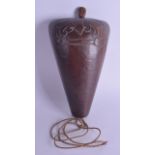 A VERY UNUSUAL 19TH CENTURY AFRICAN TRIBAL 'CROCODILE TOOTH' FOOD BOX possibly Juba, the cover