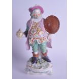 18th c. Derby figure of Falstaff standing holding a shield, NB Falstaff would have had a metal sword