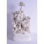 A LARGE 19TH CENTURY ITALIAN GBM MILANO WHITE GLAZED FIGURAL GROUP possibly Naples, modelled as a