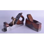 TWO 19TH CENTURY WOOD AND STEEL PLANES one signed J Marshall. 25 cm & 18 cm wide. (2)