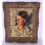 ALEXANDER ALLAN (British), framed oil on canvas, portrait of Nana Frater. 38 cm x 29 cm.