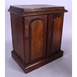 A 19TH CENTURY VICTORIAN WOODEN CAMPAIGN DESK OR TABLE CABINET, formed with three drawers and