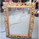 A 19TH CENTURY FLORENTINE GILTWOOD FRAME, carved with scrolling acanthus leaf. 79 cm x 59 cm.