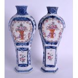 A GOOD PAIR OF 18TH CENTURY CHINESE FAMILLE ROSE EXPORT VASES Qianlong, painted with flowers. 30