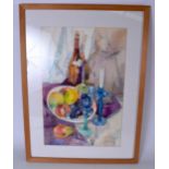 MARIANNA MAGURUDUMOVA (Russian), framed watercolour, signed, still life study fruit, signed and