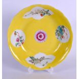 A LATE 19TH CENTURY CHINESE FAMILLE ROSE PORCELAIN DISH Guangxu, bearing Qianlong marks to base,