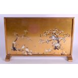 A LOVELY 19TH CENTURY JAPANESE MEIJI PERIOD SHIBAYAMA INLAID BRONZE TABLE SCREN decorated with birds