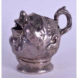 A RARE EDWARDIAN NOVELTY SILVER CREAM JUG in form of a jovial males head. Birmingham 1905. 3.2 oz. 9