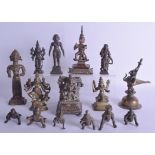 A COLLECTION OF FIFTEEN EARLY INDIAN BRONZES in various forms and sizes, mainly 17th/18th century.
