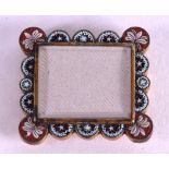 AN ANTIQUE MINIATURE MICRO MOSAIC STAMP HOLDER. 3 cm x 2.5 cm.