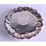 A GEORGE III SILVER PIE CRUST WAITER. London 1796. 10.2 oz. 17 cm wide.