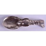 A VERY UNUSUAL 19TH CENTURY SILVER LOBSTER CADDY SPOON by Berthold Muller, with dual import marks.