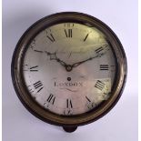 A GOOD GEORGE III MAHOGANY HANGING WALL CLOCK by John Jardin of London, with silvered dial and black