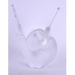 A FRENCH LALIQUE GLASS VASE in the form of two love birds. 22 cm x 14 cm.