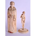 A RARE MID 19TH CENTURY EUROPEAN CARVED IVORY 'EROTIC' CARDINAL FIGURE the Religious male rising
