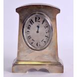 AN ART DECO ENGLISH SILVER CLOCK. Birmingham 1921. Overall 22 oz overall. 11 cm x 14 cm.