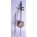 A RARE 18TH/19TH CENTURY INDO PERSIAN STRING REBAB BOW INSTRUMENT inlaid in gold silver and ivory,