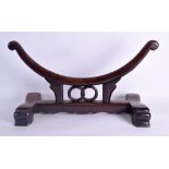 A LARGE 19TH CENTURY CHINESE HONGMU CARVED WOOD DISPLAY STAND probably for a silk or a circular