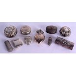 A GROUP OF TEN 19TH CENTURY CONTINENTAL BOXES AND COVERS in various forms and sizes. 12.9 oz. (10)