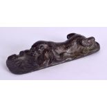 A STYLISH ART NOUVEAU BRONZE FIGURE OF A LEOPARD by R Gardille, modelled with a serpent within its