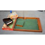 A LARGE QUANTITY OF VINTAGE GAMES, including "skittles", "Table Football" and a wooden miniature