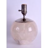 A 1950S HEAVY ROCK CRYSTAL LAMP of globular form. 18 cm x 15 cm not incl fittings.