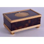 A GOOD SWISS REUGE MUSIC LACQUERED TORTOISESHELL AND BRASS AUTOMATON MUSICAL BOX with engine