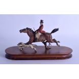 A LATE 19TH CENTURY AUSTRIAN COLD PAINTED BRONZE FOX HUNTING FIGURE in the manner of Bergmann,