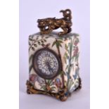 A FINE MINIATURE FRENCH AESTHETIC MOVEMENT CHAMPLEVE ENAMEL CARRIAGE CLOCK by Leroy A Fils of Paris,