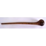 A LATE 19TH CENTURY AFRICAN TRIBAL CARVED WOOD KNOBKERRIE with gnarled terminal. 45 cm long.