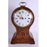 A FINE MID 19TH CENTURY WALNUT SCROLLING MANTEL CLOCK the movement signed Jump, the case decorated