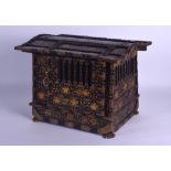 A RARE EARLY 19TH CENTURY JAPANESE EDO PERIOD BLACK AND GOLD LACQUERED CRICKET CAGE in the form of a