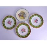 Royal Crown Derby plate painted with a cottage scene in the distinctive style of John Porter Wales