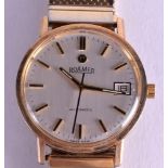 A 9CT GOLD ROAMER GENTLEMANS AUTOMATIC WRISTWATCH. 3.25 cm diameter.