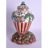 18th c. Mennecy pot pourri vase and cover. 20 cm high