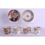 19th c. Chamberlains Worcester finger and thumb pattern coffee cup teacup and saucer and a Barr