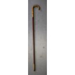 AN EARLY 20TH CENTURY RHINOCEROS HORN HANDLED CANE, of plain form. Horn 17 cm.