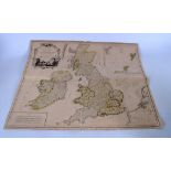 AN ANTIQUE MAP OF THE BRITISH ISLES. 48 cm x 61 cm.