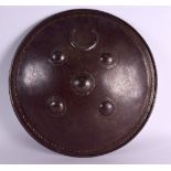 AN 18TH CENTURY MIDDLE EASTERN STEEL TARGE SHIELD possibly Ottoman, with floral type decoration.