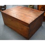A LARGE WOODEN BOX OR TRUNK, of simple form. 38 cm x 84 cm.