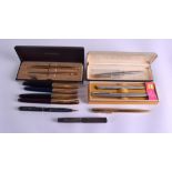 A COLLECTION OF PARKER FOUNTAIN PENS together with other Parker pens. (14)