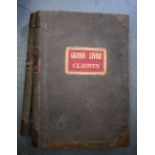 TWO ANTIQUE LEDGERS, "Grand Livre Clients" and another. (2)
