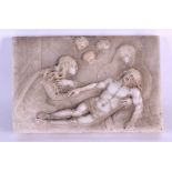 A GOOD 17TH CENTURY ITALIAN CARVED MARBLE RELIGIOUS PLAQUE C1680, signed 'C Machist', formed as a