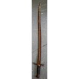 AN EARLY 20TH CENTURY BAYONET SWORD, with stud work handle. 72 cm long.