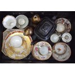 A QUANTITY OF ENGLISH PORCELAIN, including a pair of Coalport vases, minton tea wares etc. (qty)