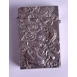 A 19TH CENTURY CHINESE EXPORT SILVER VESTA CASE in the manner of Wang Hing, decorated with dragons