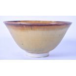 AN EARLY 20TH CENTURY CONICAL SHAPED STUDIO POTTERY BOWL, bearing signature to base. 12.5 cm wide.