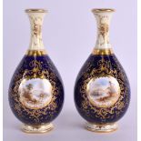 A PAIR OF EARLY 20TH CENTURY COALPORT VASES painted with a view of Loch Earn and Loch Tay by E O